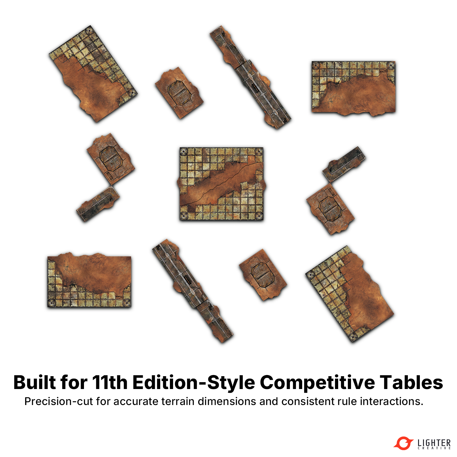 16-Piece Terrain Footprint Set for 40K 11th Edition