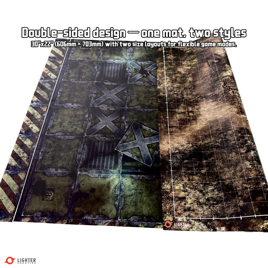 Foulgrowth Badlands / Goliath Starhulk Mat – 30''x22'' (606x703mm), Double-Sided Wargame Mat Lighter Creative