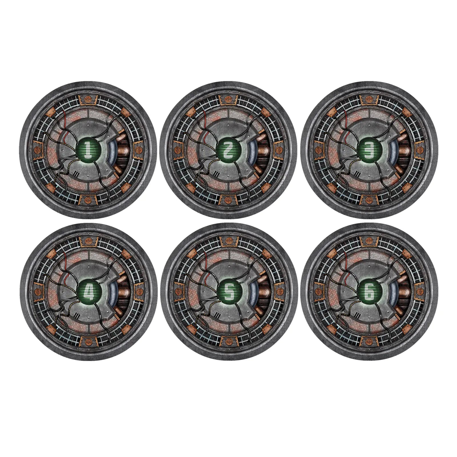 Pro - Mega-Mechanicus Core Reactor Objective Markers 6-Piece Set For WH40K Lighter Creative