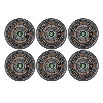 Pro - Mega-Mechanicus Core Reactor Objective Markers 6-Piece Set For WH40K Lighter Creative