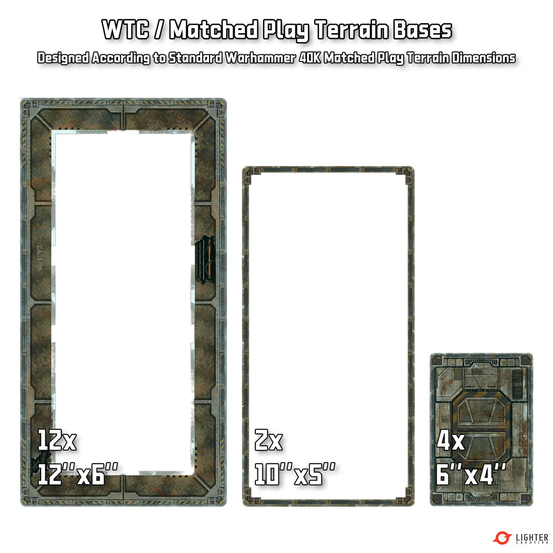 Universal Terrain Bases – Giant Hive Plate Set for WH40K Matched Play & WTC Lighter Creative