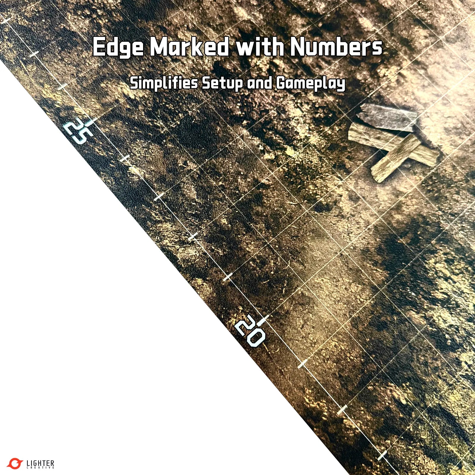Pro - Blighted Gloommoor Mat For WH40K & AOS, 44" x 60", with Measurements Lighter Creative