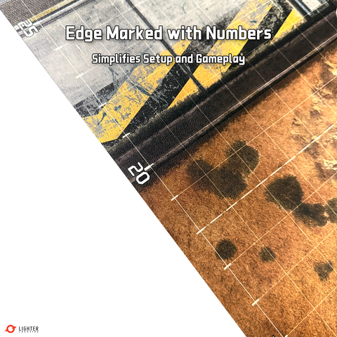 Pro - Adamant Bastion: Sector XI Mat For WH40K, 44" x 60", with Measurements