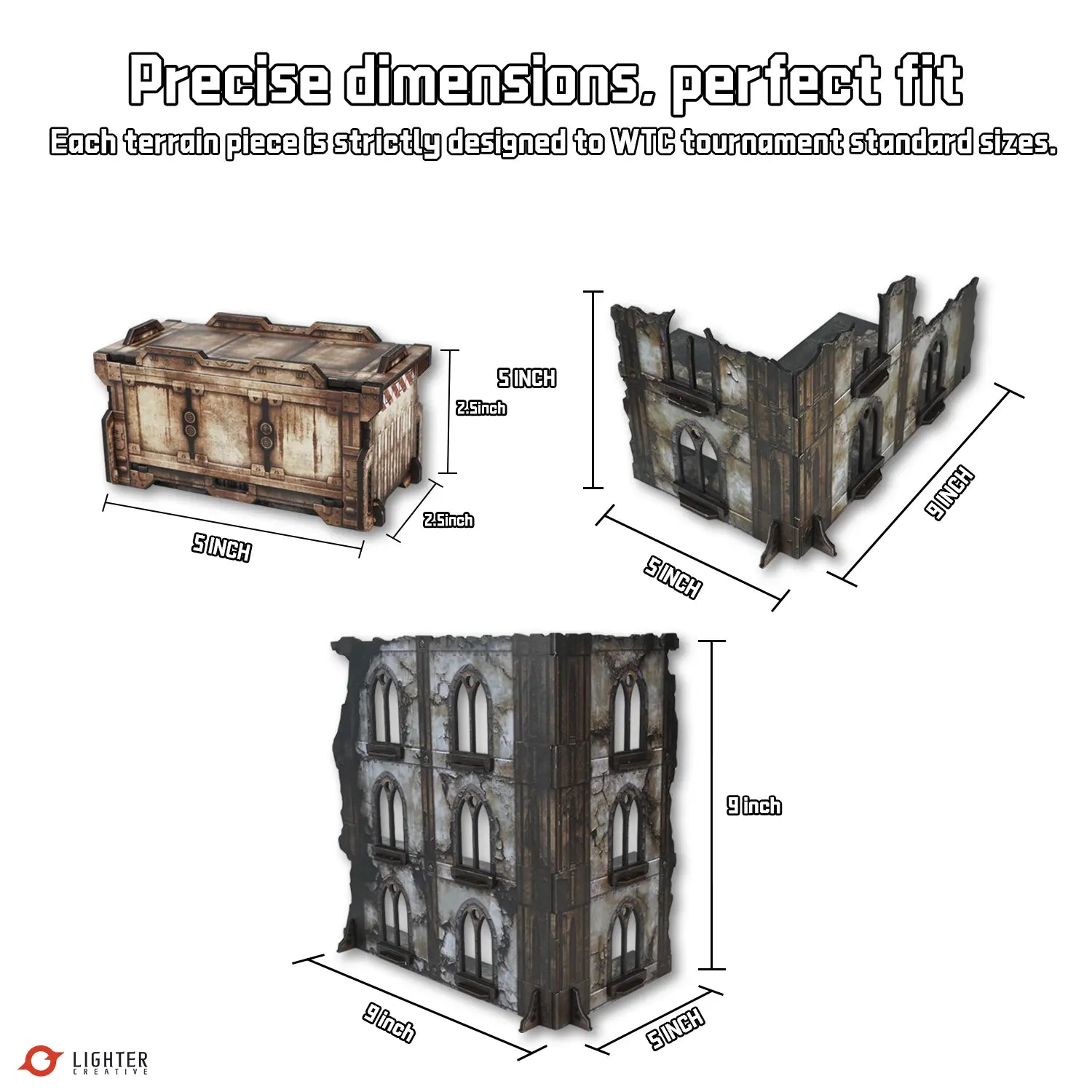 BattleZone Creation Kit: Ashfall Citadel – WTC Terrain for WH40K Lighter Creative
