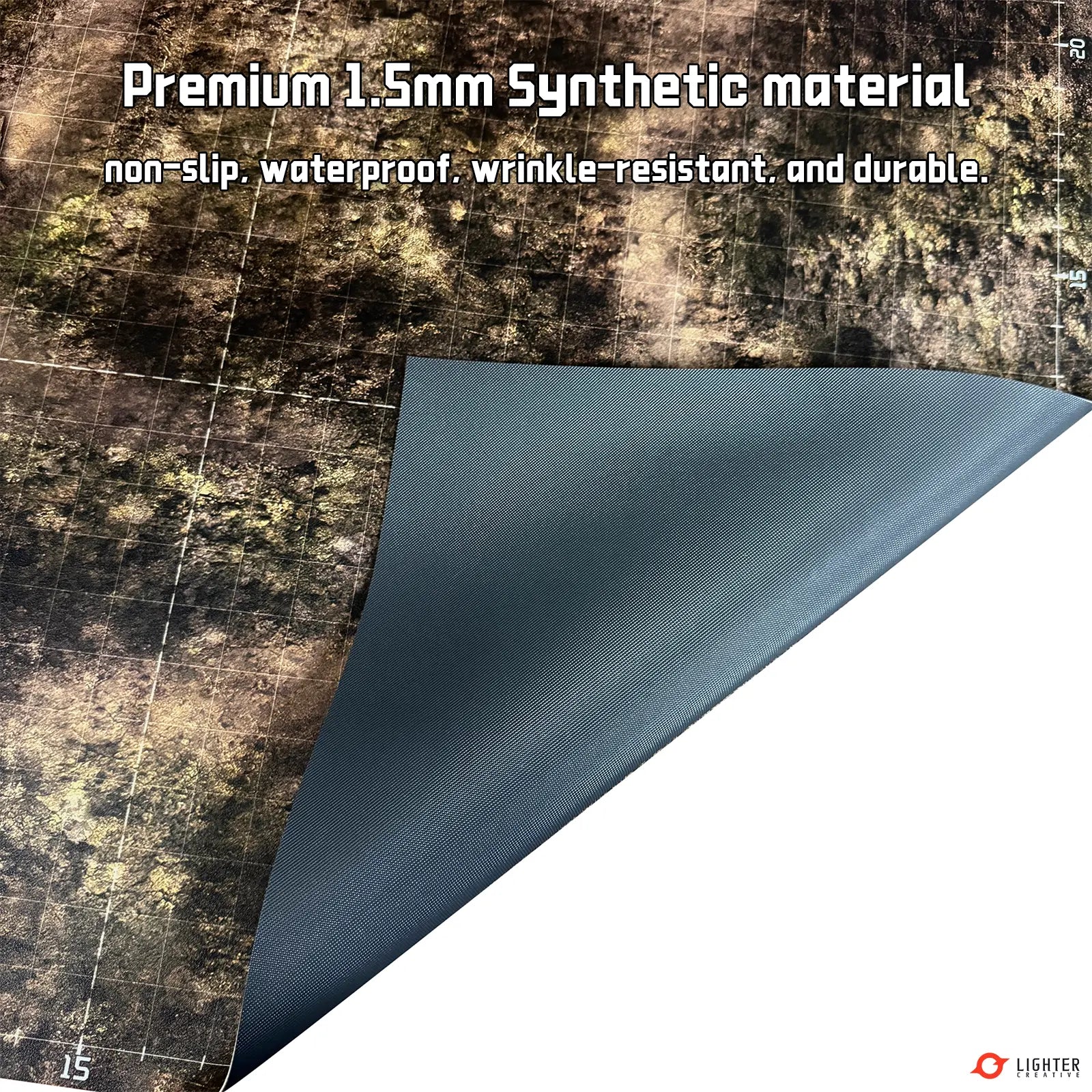 Pro - Blighted Gloommoor Mat For WH40K & AOS, 44" x 60", with Measurements Lighter Creative