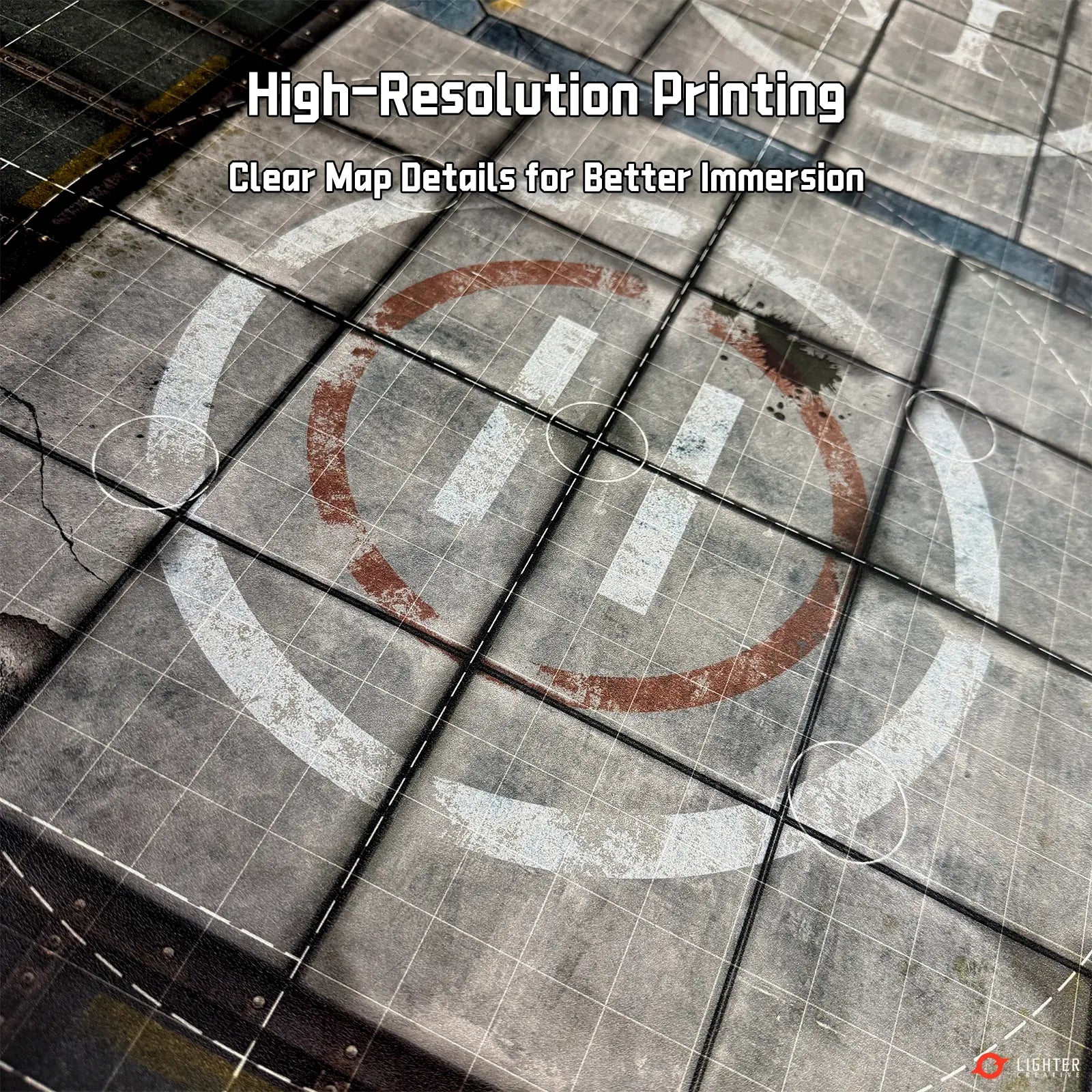 Pro - Adamant Bastion: Sector XI Mat For WH40K, 44" x 60", with Measurements Lighter Creative