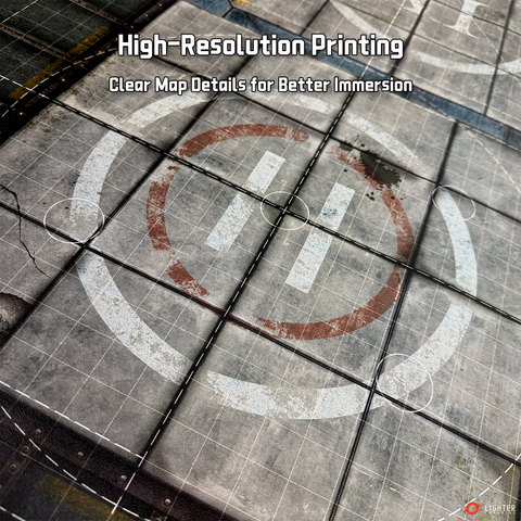 Pro - Adamant Bastion: Sector XI Mat For WH40K, 44" x 60", with Measurements