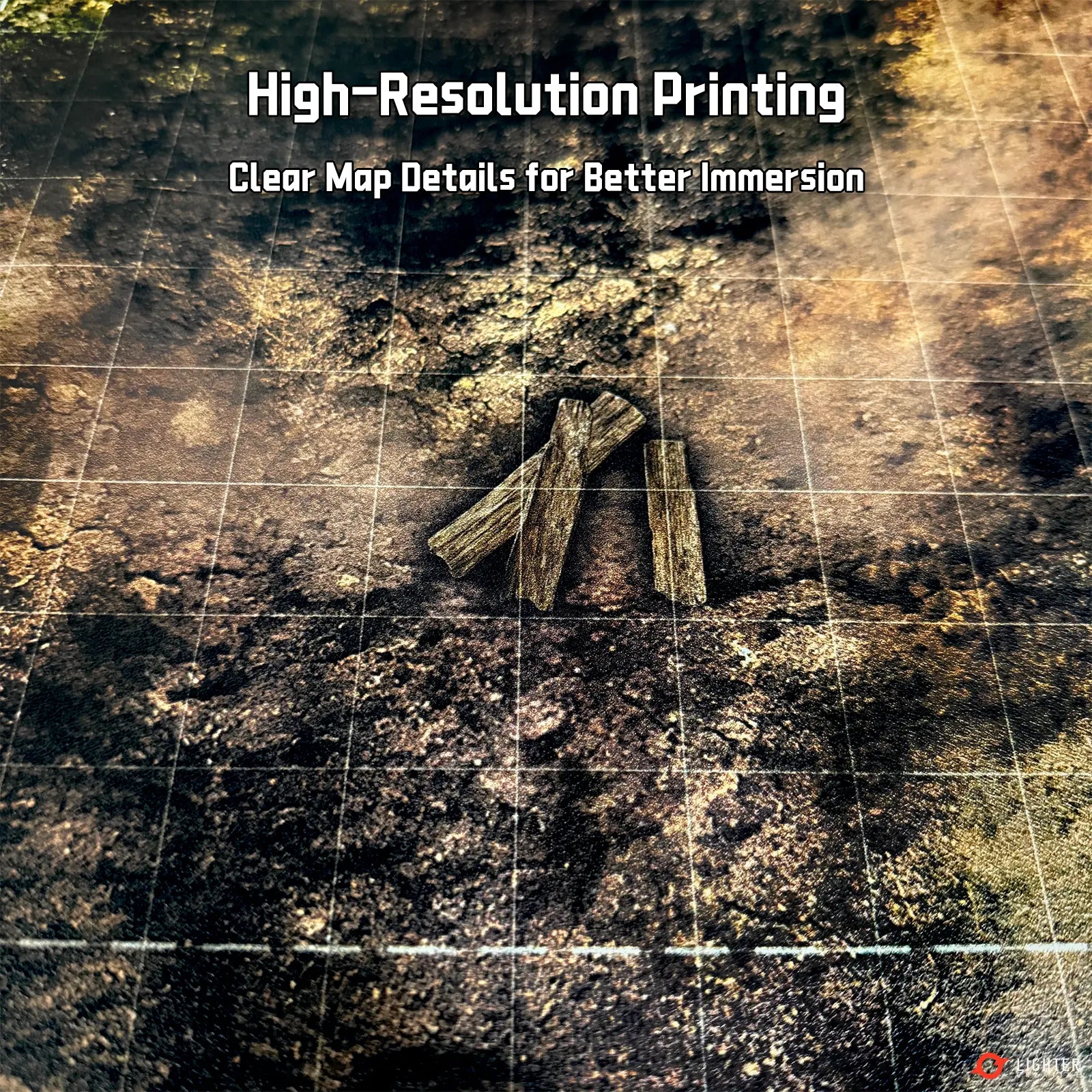 Pro - Blighted Gloommoor Mat For WH40K & AOS, 44" x 60", with Measurements Lighter Creative