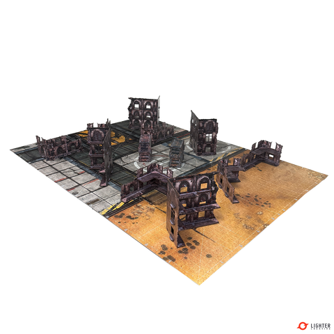 Pro - Adamant Bastion: Sector XI Mat For WH40K, 44" x 60", with Measurements