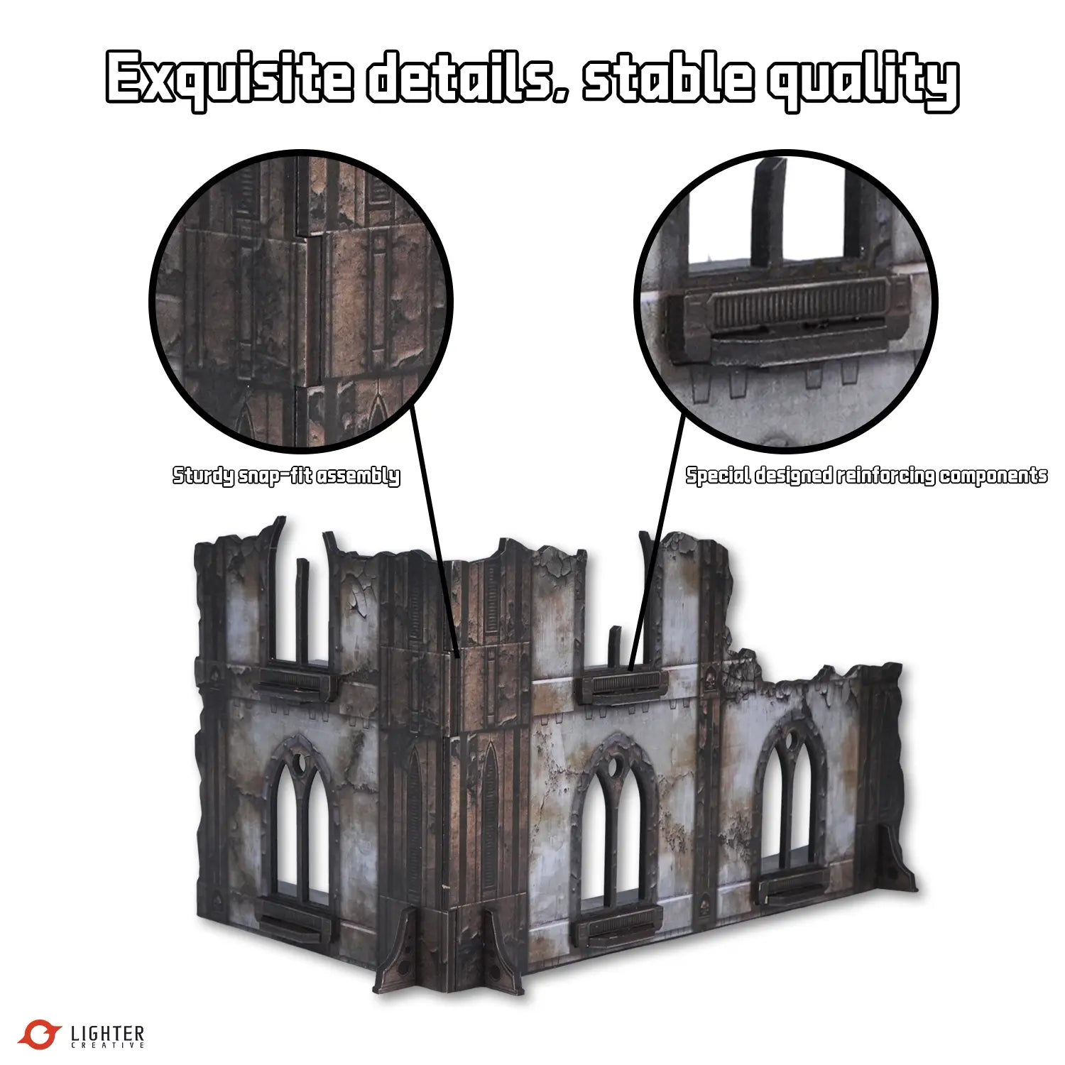 BattleZone Creation Kit: Ashfall Citadel – WTC Terrain for WH40K Lighter Creative