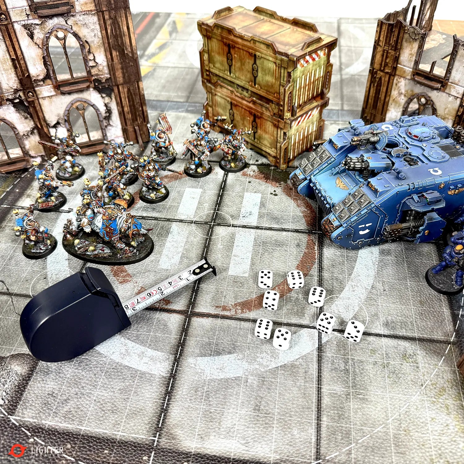 Adamant Bastion: Sector XI Mat 44''x60'' – with Measurements Lighter Creative