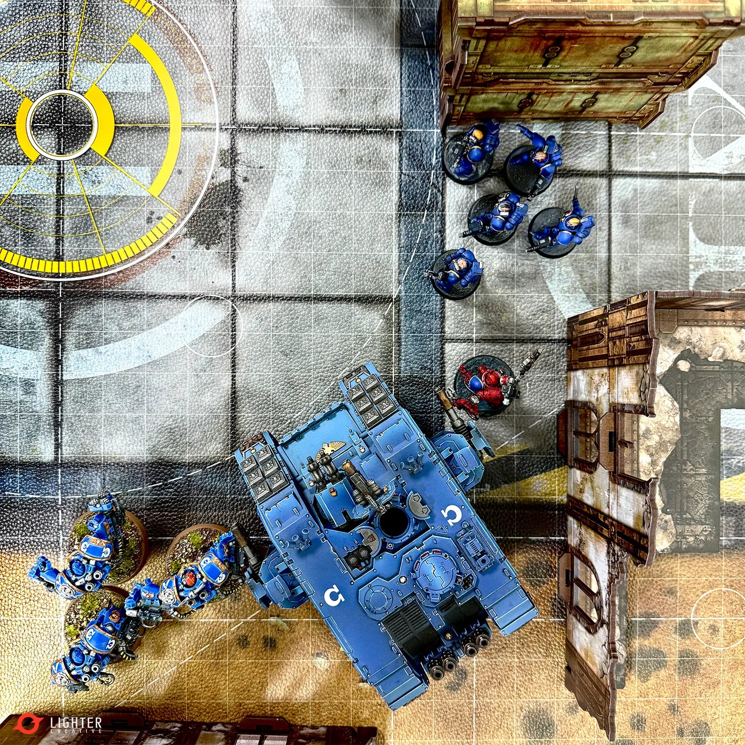 Adamant Bastion: Sector XI Mat 44''x60'' – with Measurements Lighter Creative