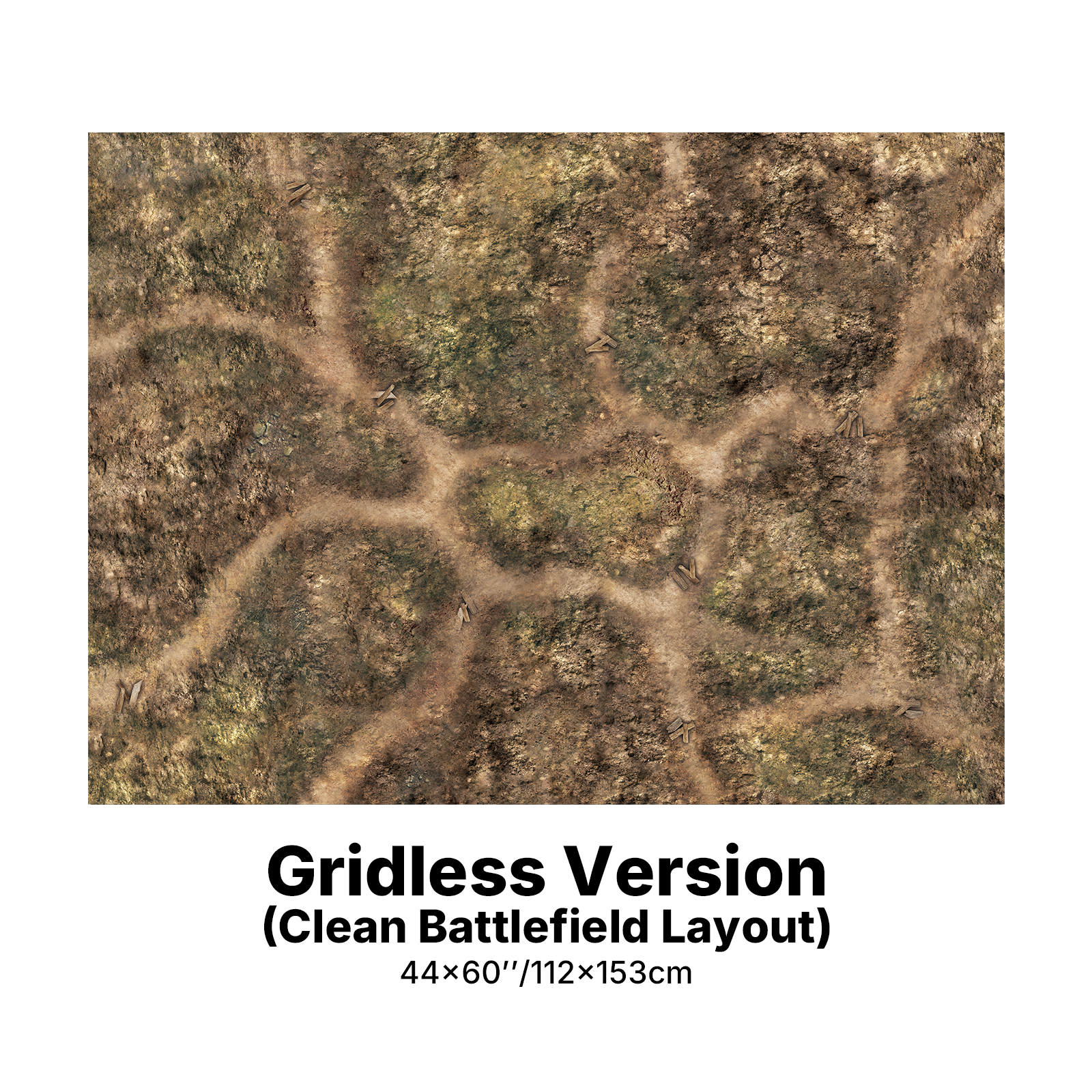 Standard - Blighted Gloommoor Mat For WH40K & AOS, 44" x 60", with Measurements