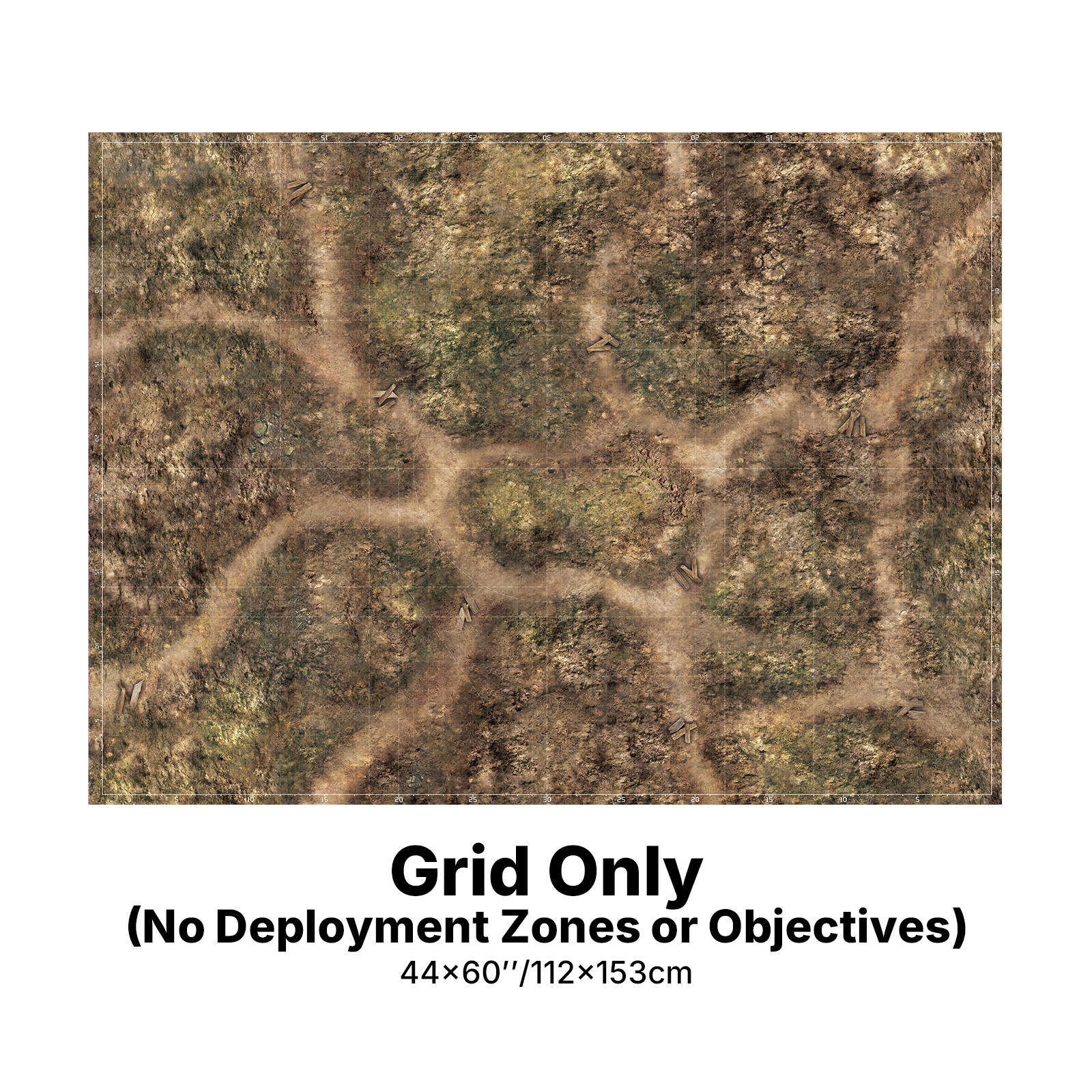 Standard - Blighted Gloommoor Mat For WH40K & AOS, 44" x 60", with Measurements